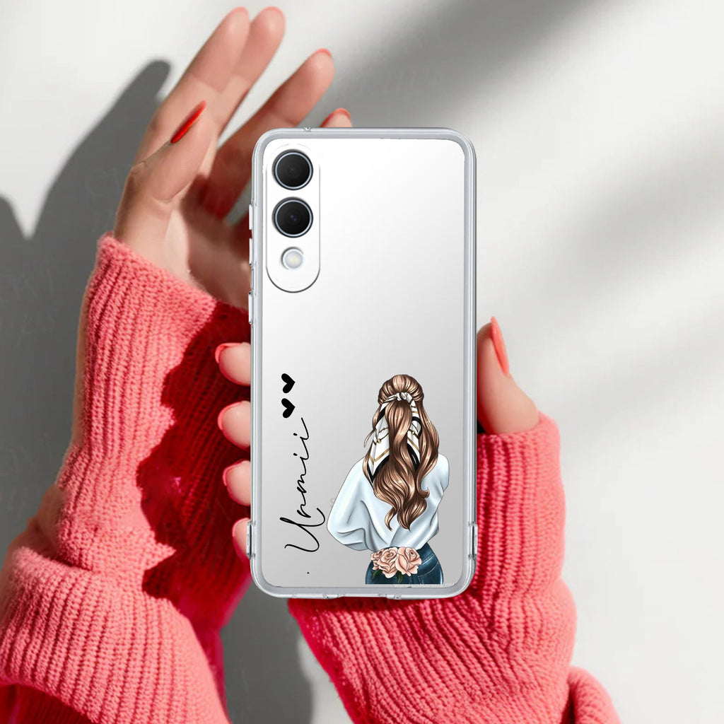 Girl With Flower Customize Anti Yellow Case For Samsung Galaxy S25 Edge 5G