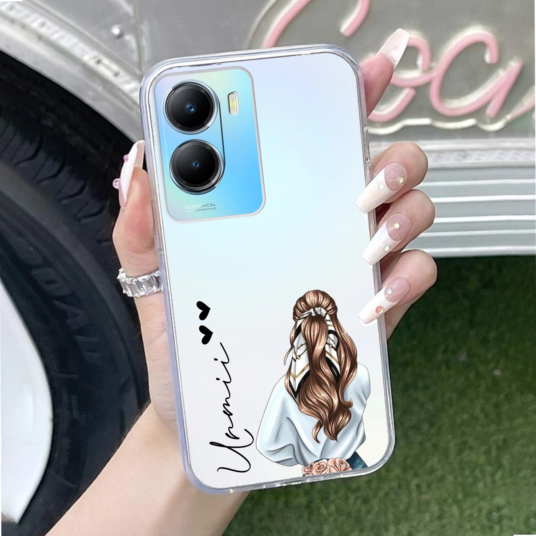 Girl With Flower Customize Anti Yellow Case For Vivo T2x 5G