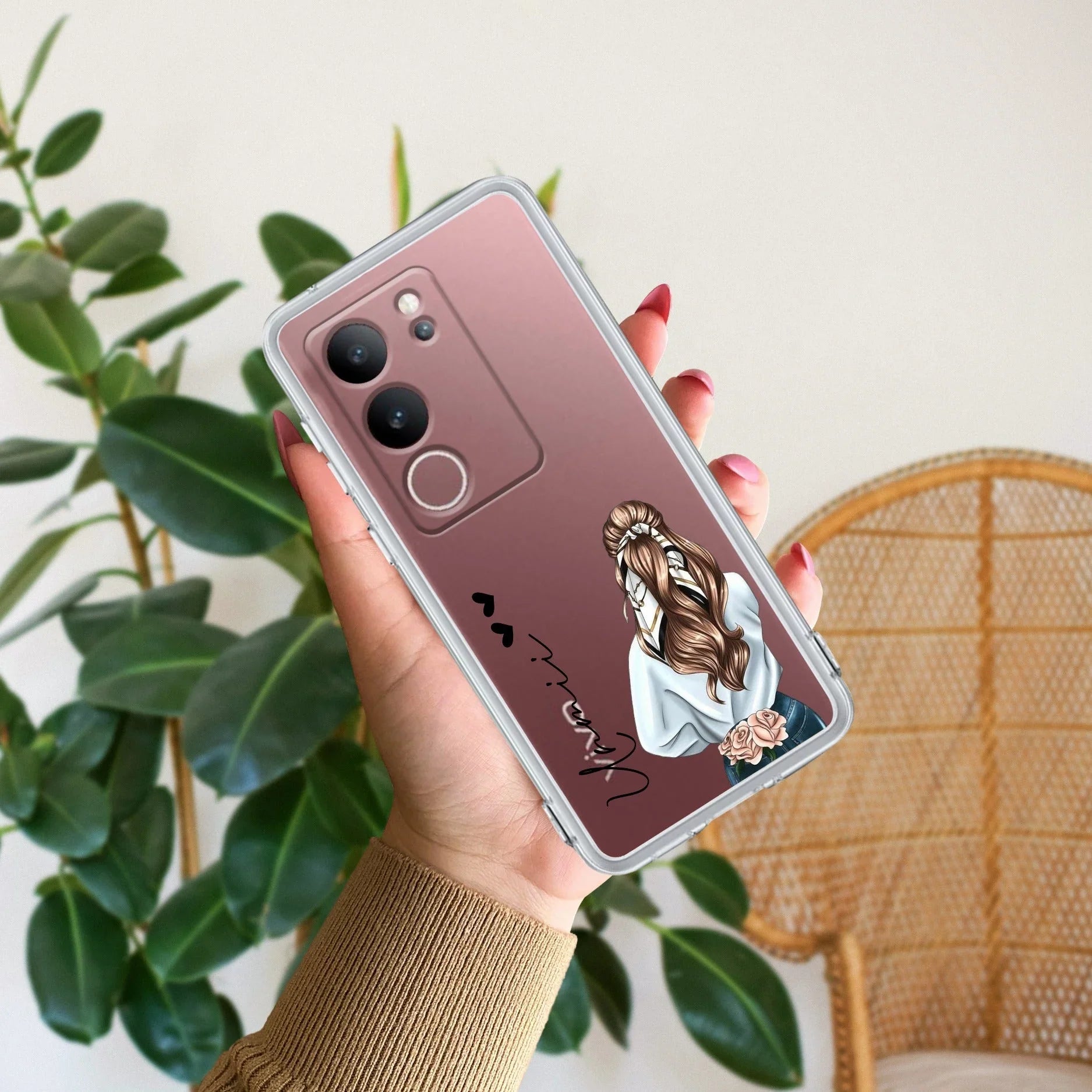 Girl With Flower Customize Transparent Silicon Case For Vivo - ShopOnCliQ