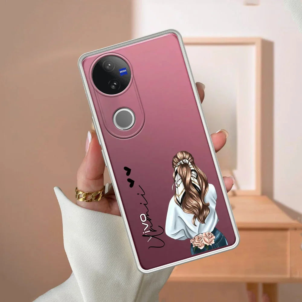 Girl With Flower Customize Transparent Silicon Case For Vivo - ShopOnCliQ