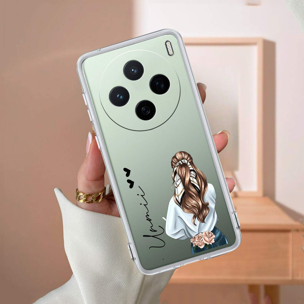 Girl With Flower Customize Anti Yellow Case For Vivo X200 5G