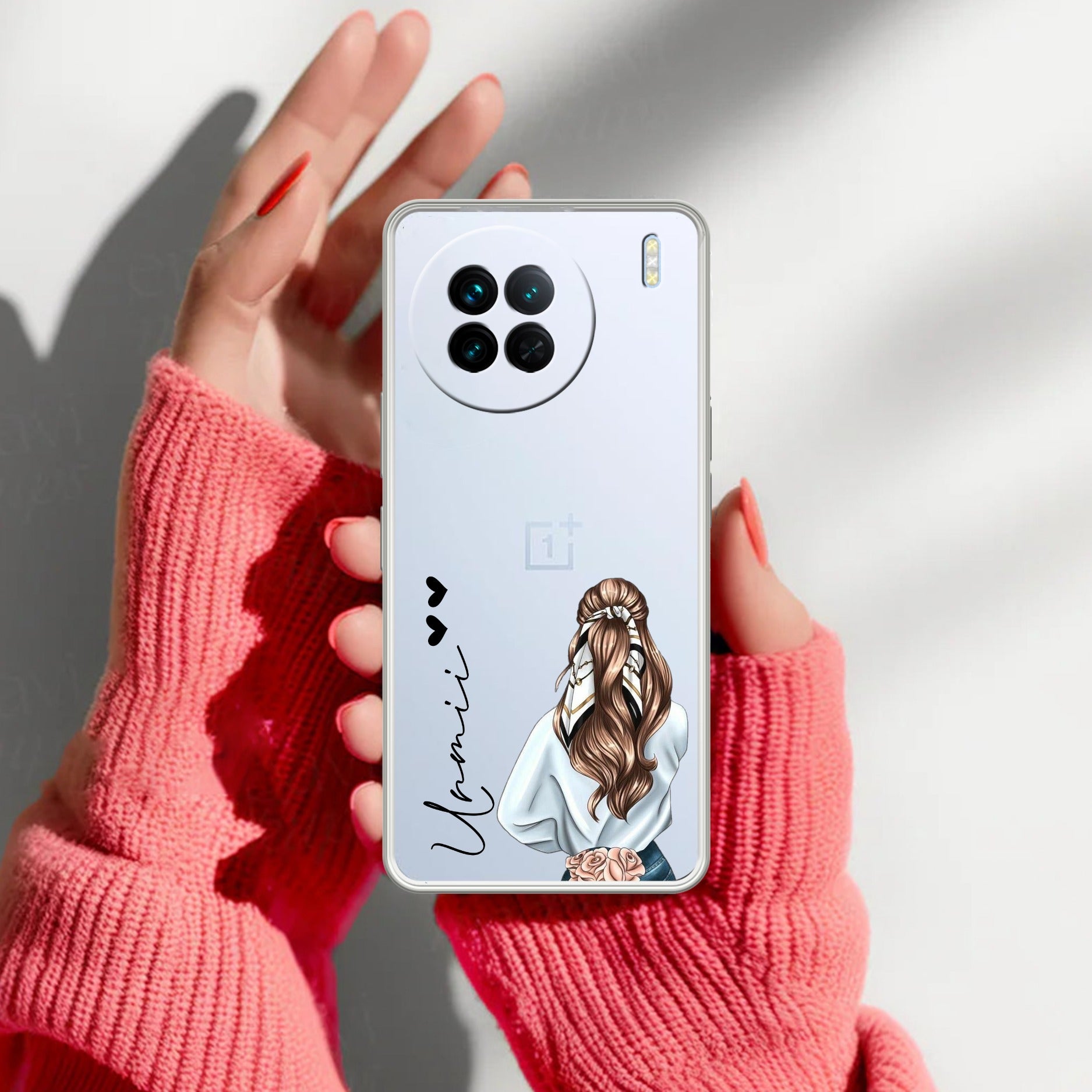 Girl With Flower Customize Anti Yellow Case For Vivo X90 5G