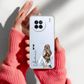 Girl With Flower Customize Anti Yellow Case For Vivo X90 Pro 5G