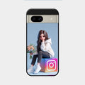 Girl With Flower Glossy Metal Case Cover For Google Pixel 8A 5G