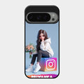 Girl With Flower Glossy Metal Case Cover For Google Pixel 9 Pro 5G
