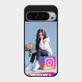 Girl With Flower Glossy Metal Case Cover For Google Pixel 9 Pro Xl