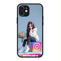Girl With Flower Glossy Metal Case Cover For iPhone 12