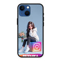 Girl With Flower Glossy Metal Case Cover For iPhone 13 mini