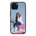 Girl With Flower Glossy Metal Case Cover For iPhone 15 Plus