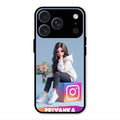 Girl With Flower Glossy Metal Case Cover For iPhone 17 Pro Max
