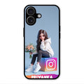 Girl With Flower Glossy Metal Case Cover For iPhone 17