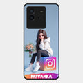Girl With Flower Glossy Metal Case Cover For Iqoo Neo 6 5G