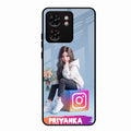 Girl With Flower Glossy Metal Case Cover For Motorola Edge 40