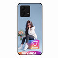 Girl With Flower Glossy Metal Case Cover For Motorola g84 5G