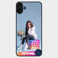 Girl With Flower Glossy Metal Case Cover For Nothing Cmf Phone 1
