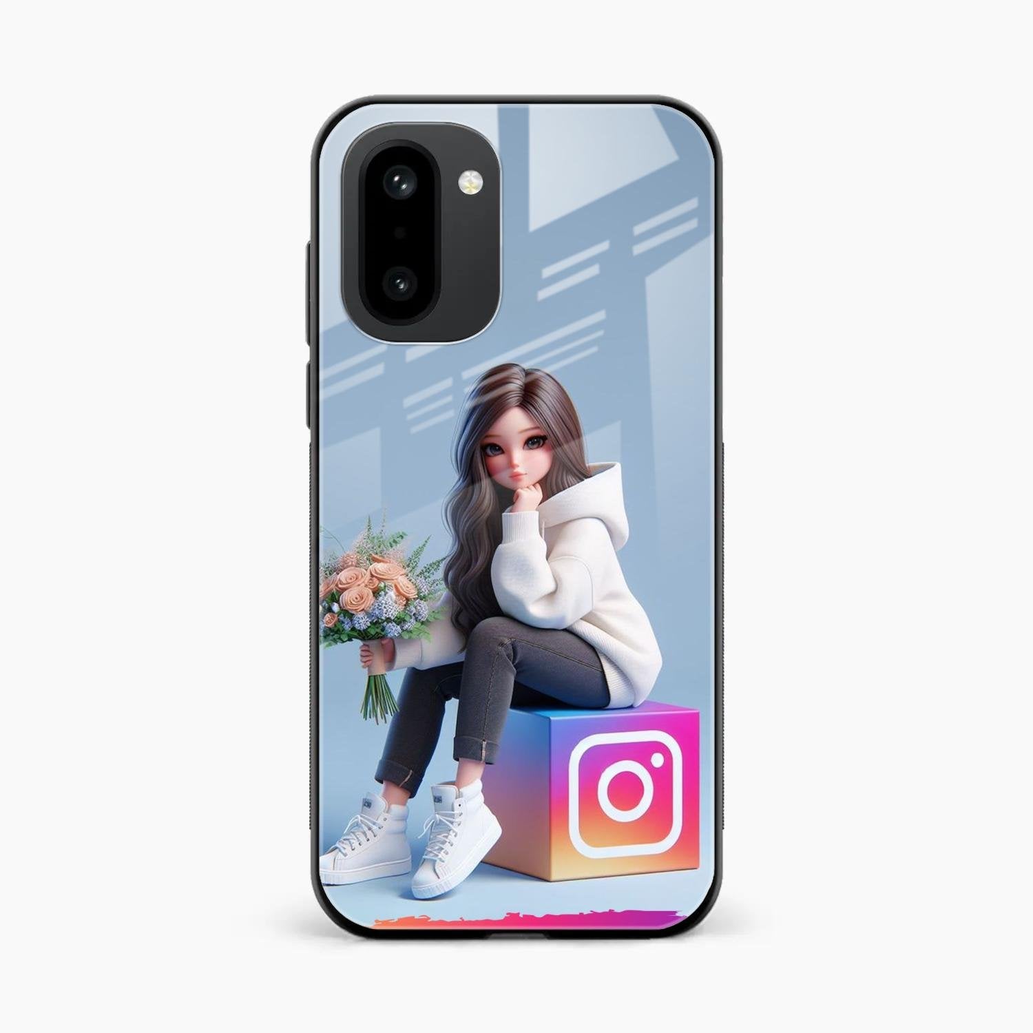 Girl With Flower Glossy Metal Case Cover For OnePlus 15R 5G
