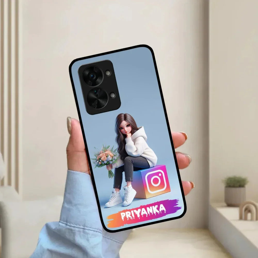 Girl With Flower Glossy Metal Case Cover For OnePlus - ShopOnCliQ