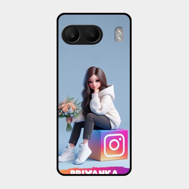 Girl With Flower Glossy Metal Case Cover For Oneplus Nord 4 5G
