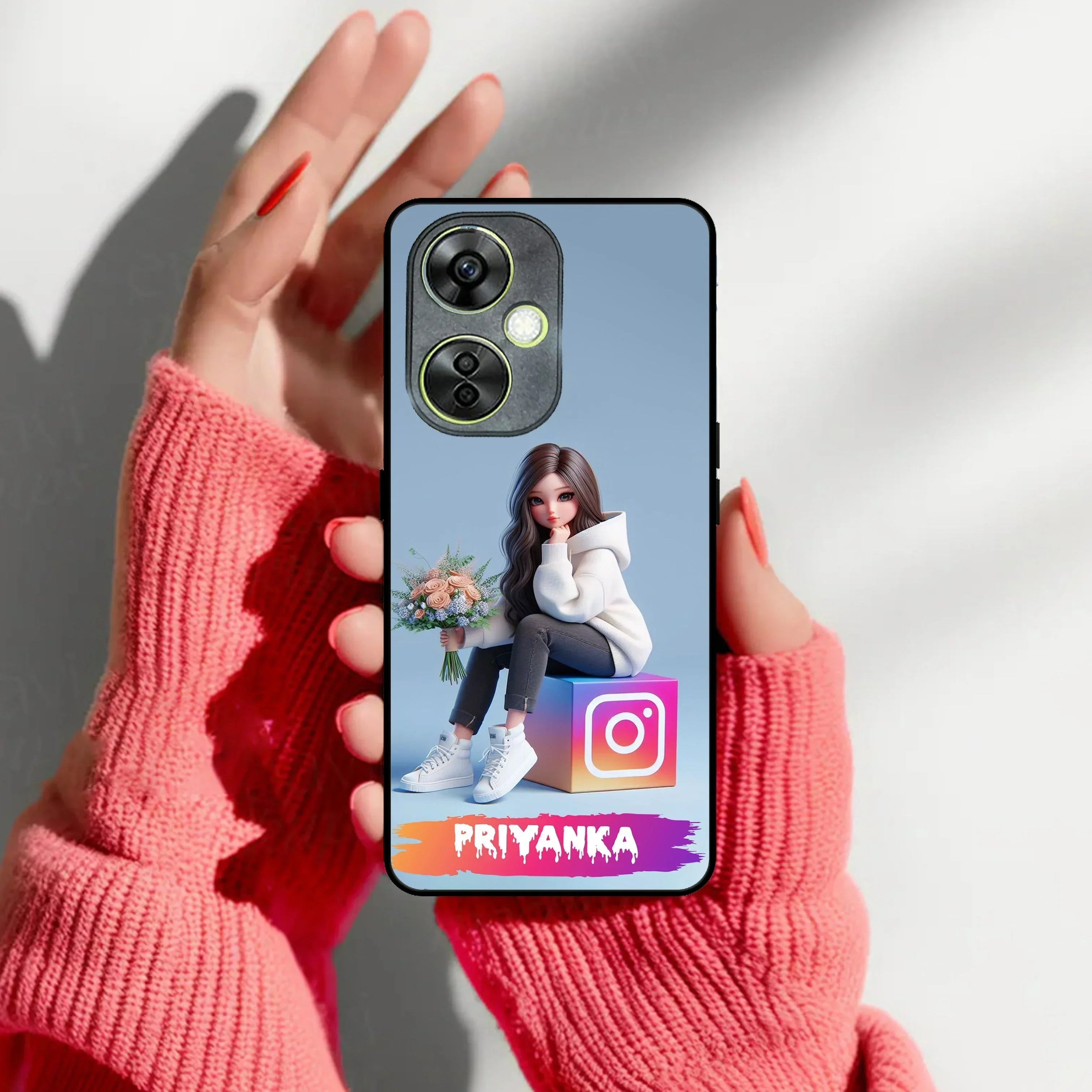 Girl With Flower Glossy Metal Case Cover For OnePlus - ShopOnCliQ