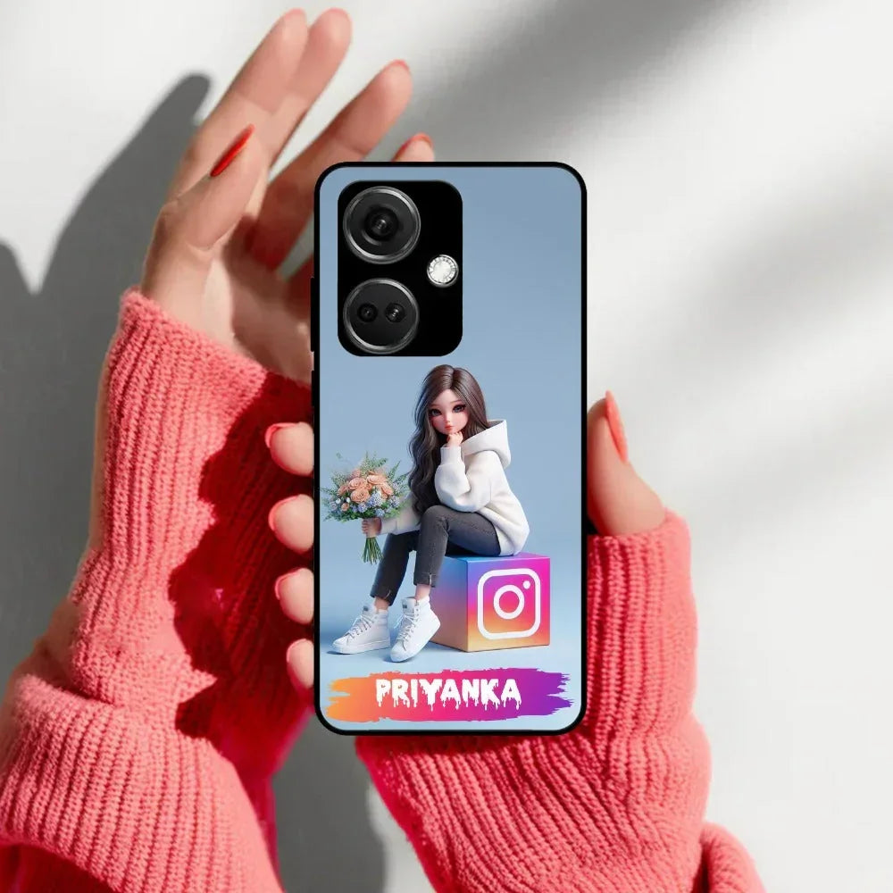 Girl With Flower Glossy Metal Case Cover For OnePlus - ShopOnCliQ