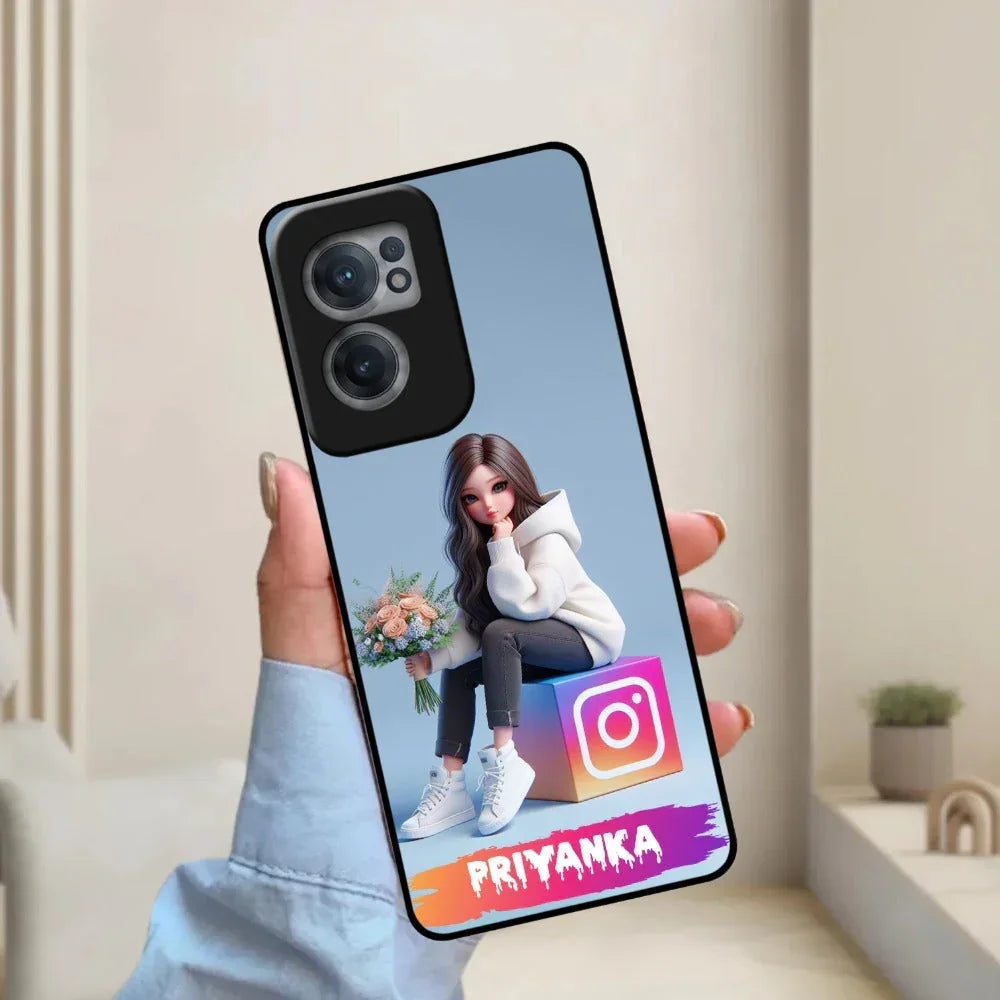 Girl With Flower Glossy Metal Case Cover For OnePlus - ShopOnCliQ