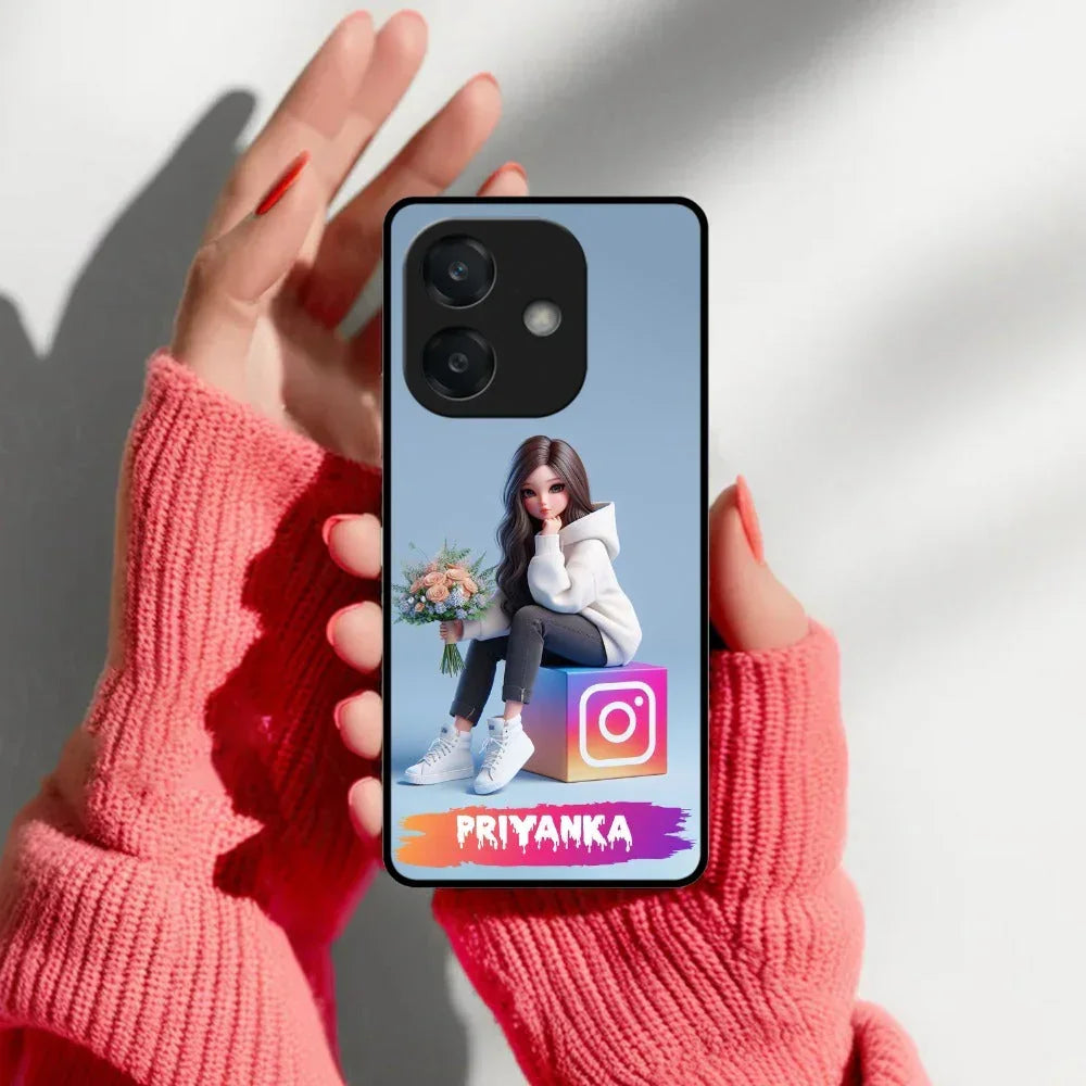 Girl With Flower Glossy Metal Case Cover For Oppo - ShopOnCliQ