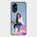 Girl With Flower Glossy Metal Case Cover For Oppo A58