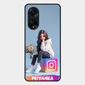 Girl With Flower Glossy Metal Case Cover For Oppo F23 5G