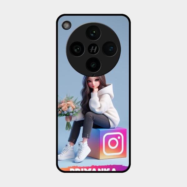 Girl With Flower Glossy Metal Case Cover For Oppo Find X8 Pro 5G
