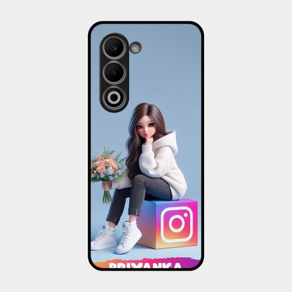 Girl With Flower Glossy Metal Case Cover For Oppo K13X 5G