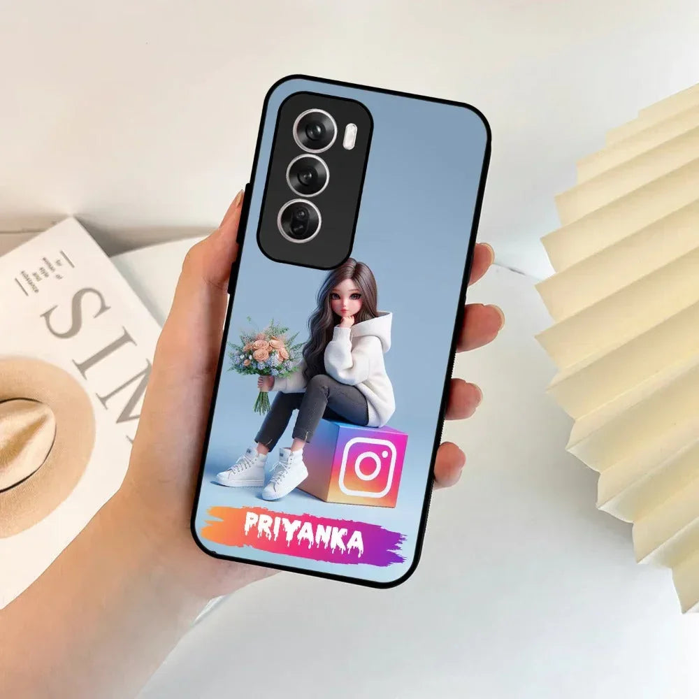 Girl With Flower Glossy Metal Case Cover For Oppo - ShopOnCliQ