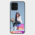 Girl With Flower Glossy Metal Case Cover For Redmi 12 5G