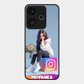 Girl With Flower Glossy Metal Case Cover For Redmi 13 5G