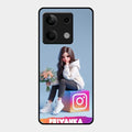 Girl With Flower Glossy Metal Case Cover For Redmi Note 13 5G