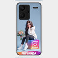 Girl With Flower Glossy Metal Case Cover For Redmi Note 13 Pro Plus 5G