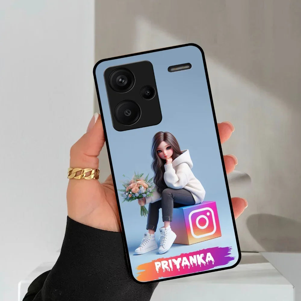 Girl With Flower Glossy Metal Case Cover For Redmi - ShopOnCliQ