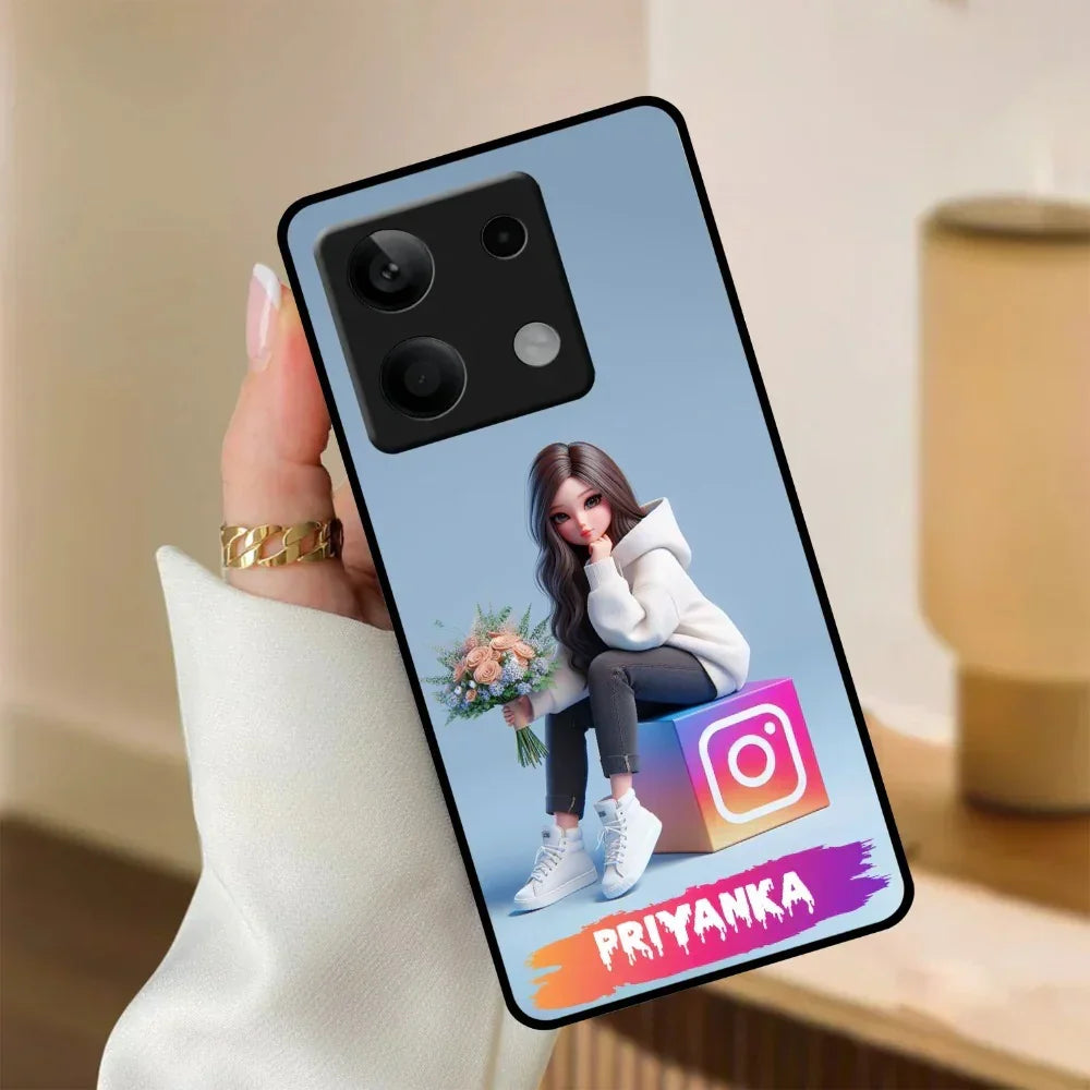 Girl With Flower Glossy Metal Case Cover For Redmi - ShopOnCliQ