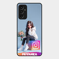 Girl With Flower Glossy Metal Case Cover For Samsung Galaxy F13