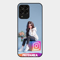 Girl With Flower Glossy Metal Case Cover For Samsung Galaxy M33 5G