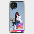Girl With Flower Glossy Metal Case Cover For Samsung Galaxy M53 5G