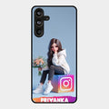 Girl With Flower Glossy Metal Case Cover For Samsung Galaxy M55 5G
