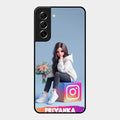 Girl With Flower Glossy Metal Case Cover For Samsung Galaxy S21 Fe 5G
