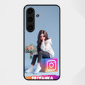 Girl With Flower Glossy Metal Case Cover For Samsung Galaxy S25 FE 5G