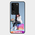 Girl With Flower Glossy Metal Case Cover For Vivo V29 5G