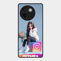 Girl With Flower Glossy Metal Case Cover For Vivo V30E 5G
