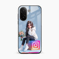 Girl With Flower Glossy Metal Case Cover For Vivo V60e 5G