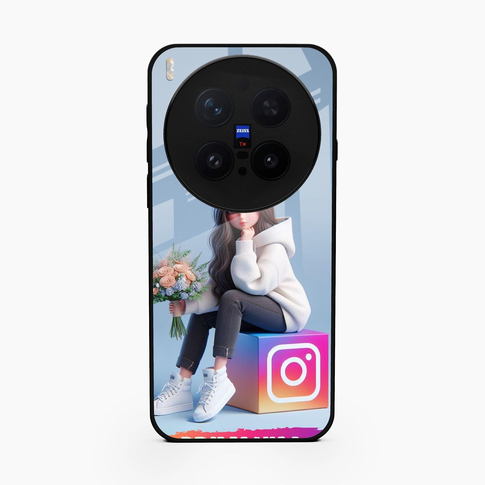 Girl With Flower Glossy Metal Case Cover For Vivo X300 Pro 5G