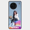 Girl With Flower Glossy Metal Case Cover For Vivo X90 5G