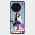 Girl With Flower Glossy Metal Case Cover For Vivo X90 Pro 5G
