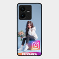 Girl With Flower Glossy Metal Case Cover For Vivo Y22